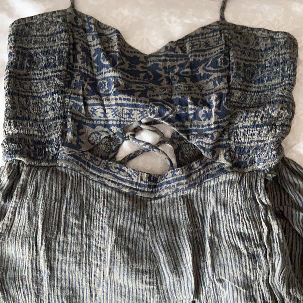 Free people jumper tie back dark green and navy design
